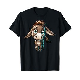 Cute Cartoon Donkey Character Illustration For Kids T-Shirt