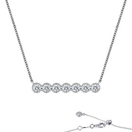 Lafonn 7 Symbols Of Joy Sterling Silver Platinum Plated Simulated Diamond Necklaces (0.6 CTTW)