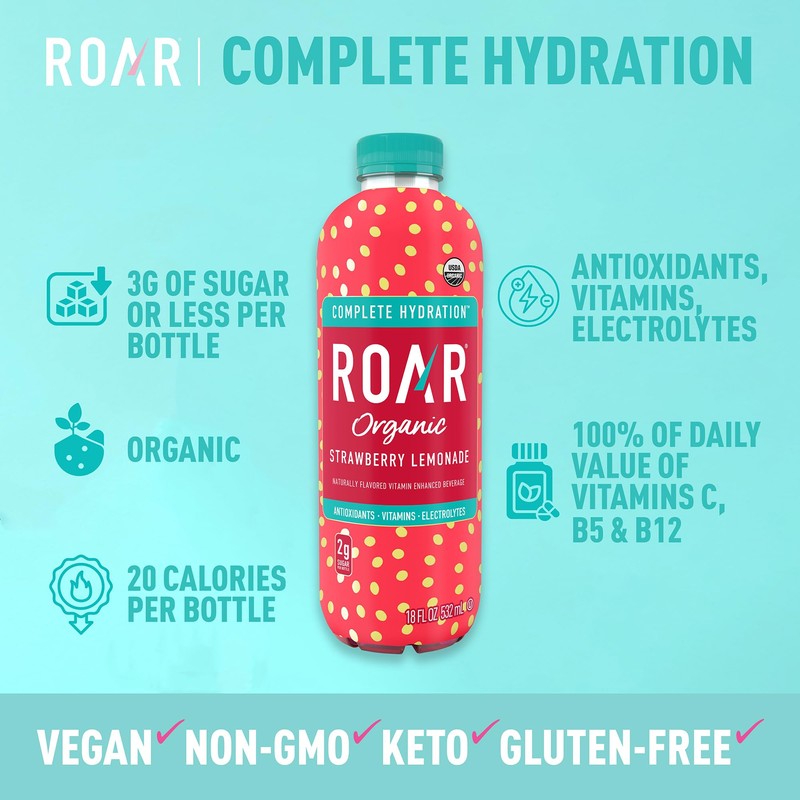 ROAR Complete Hydration Organic - Electrolyte Drinks Loaded with Vitamins