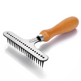 Carpet Rake, Portable Stainless Steel Handheld Carpet Rake Cleaning Grooming Hair Groomer Rug Rake for Beauty Salon