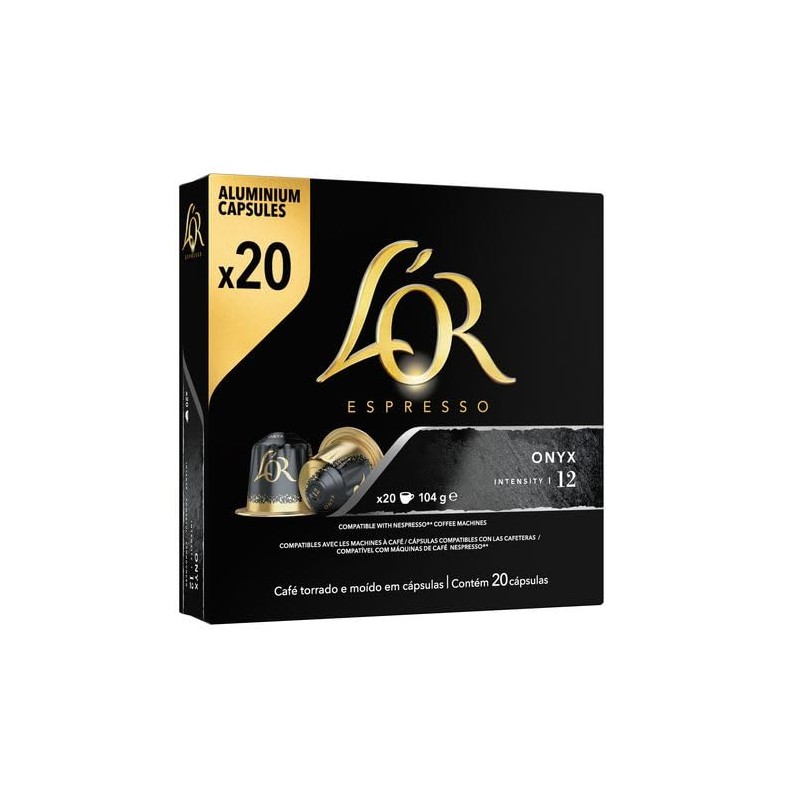L'OR Espresso Onyx Coffee Pods x 20 Intensity 12 (Pack