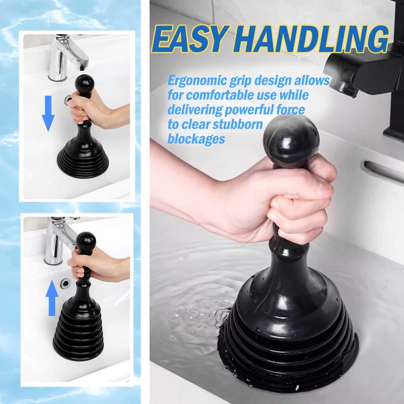 Sink and Drain Plunger for Bathrooms, Kitchens, Sinks, Baths and
