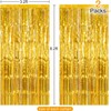 Premium Gold Tinsel Foil Fringe Curtains (2 Pack) – 3.28