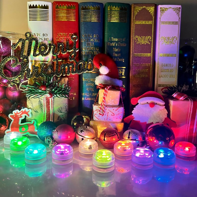 Sunnyes Mini Submersible LED Lights Remote 8Pack