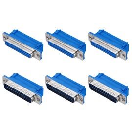 sourcing map D-sub Connector DB25 IDC Crimp Connector Male Female Socket 25-pin 2-Row Male Female Serial Port Terminal Breakout for Mechanical Equipment CNC Computers Pack of 6