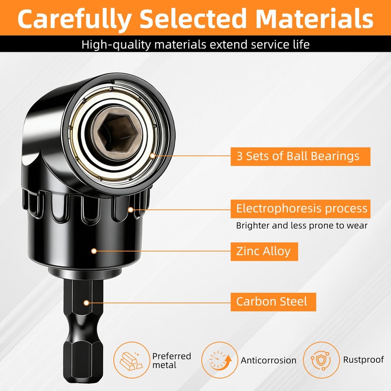 GRENPRO Flexible Drill Bit Extension Set 4PCS 1/4-1/2 Inch Socket