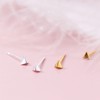 Silver 925 Silver Earrings, Gold 18K Coating, Hypoallergenic, Triangle, Screw