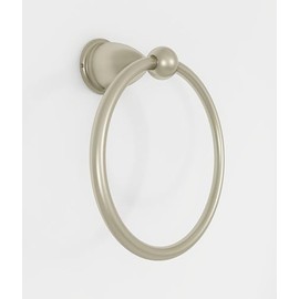 Mirrors and More Marco Towel Ring Hook Wall Mounted (Brushed Nickel), Modern Double Towel Holder Hook, Dual Sided Shower Curtain Hooks for High End Bathroom Accessories