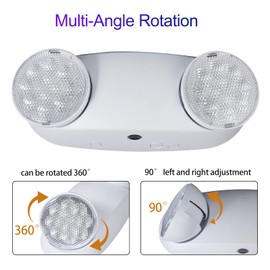CM MZY Emergency Lights with Battery Backup,Commercial Emergency Light,Two Adjustable LED Light Head,Emergency Lighting Fixtures,120V/277V AC, UL Certified,4 Pack