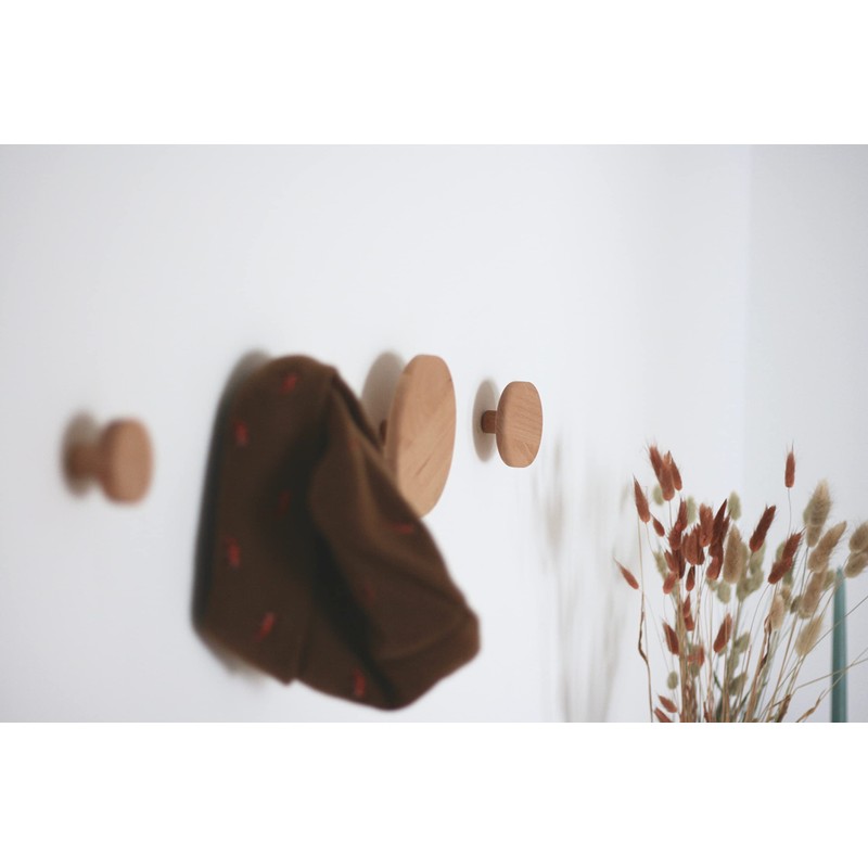 anaan Bubble Wall Hooks, Round, Wooden Coat Hooks, Wall Mounted