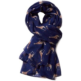 GFM® Giraffe Print Scarf - All Seasons Scarf (FLD-PSCF-GF-71-GHNL-Blue)