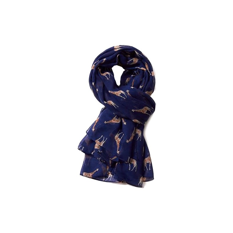 GFM® Giraffe Print Scarf - All Seasons Scarf (FLD-PSCF-GF-71-GHNL-Blue)