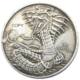 Egyptian Dragon Pyramids Pharoah Mummy Pyramid Egypt Mythology Snake Serpent Armored Armor Guardian Sun God Ra Copy U.S Hobo Morgan Coin Silver Plated Replica Commemorative