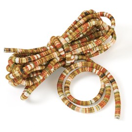 Beadthoven 5.47 Yards Ethnic Style Cloth Cords, Bohemian Round Braided Thread String Colorful Rope Gold Elastic String Ethnic Rope for DIY Bracelets Necklace Jewelry Making Gift Wrapping Gold