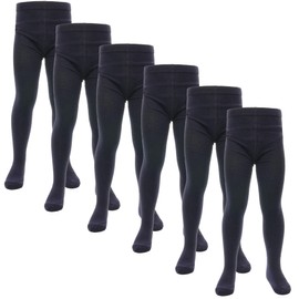 A2Z 4 Kids Cotton Rich 6 Pack Uniform School Tights Comfortable Schoolwear - UF Tights Navy 6 Pack 9-10