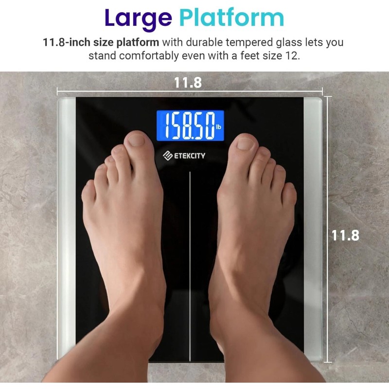 Etekcity EB9380H Digital Body Weight Bathroom Scale - Black