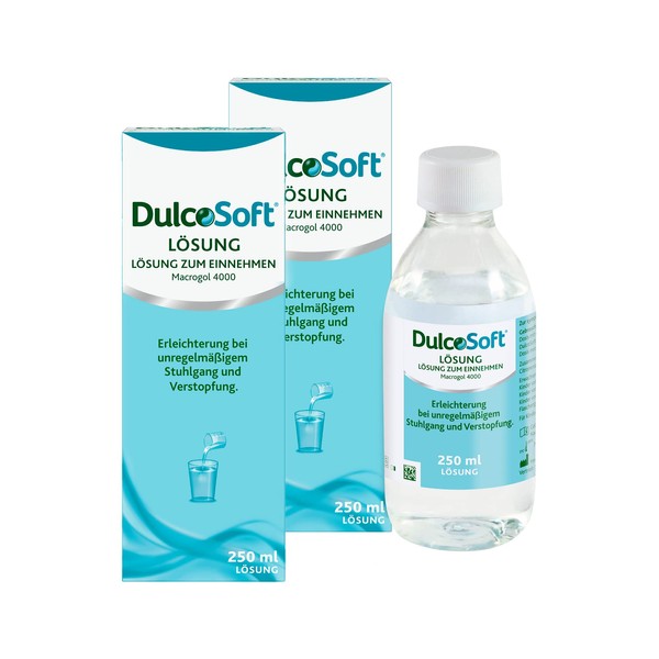 DulcoSoft Solution 2 x 250 ml Macrogol 4000 Laxative for Constipation