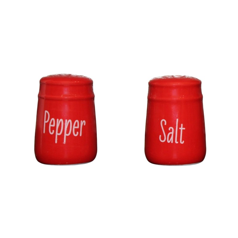 Red Ceramic Salt and Pepper Shaker Set, 2 Ounce Capacity