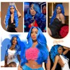 MIGURA Blue Lace Front Wig Human Hair Pre Plucked Blue