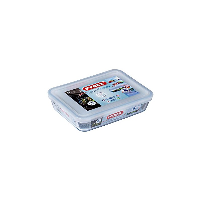 Pyrex Cook & Freeze Rectangular Container Boron 22.5x17.5x6.5cm -1.5l Transparent
