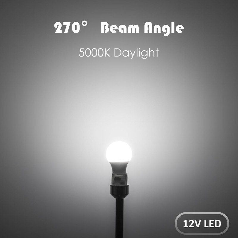 Maelsrlg 12V LED Bulb 6W(50W Equivalent), Daylight 5000K, 12V-24V AC/DC,
