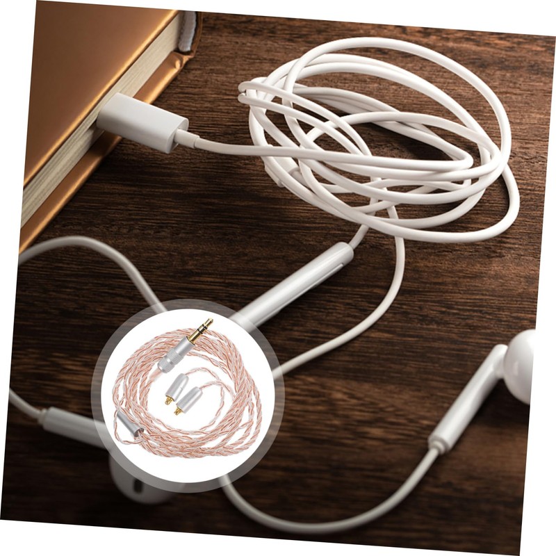 MERRYHAPY Plated 3.5mm Earphone Cable Coiled Headphone Wire Long Cable