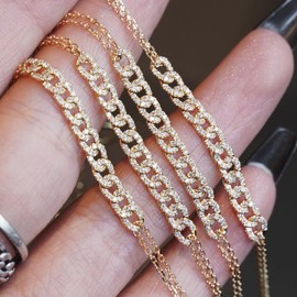 YYYZHUBAO S925 sterling silver bracelet, women's Cuban chain, inlaid with 5A cubic zirconia, fashionable and luxurious Valentine's Day birthday gift suitable for women's daily commutingwearing