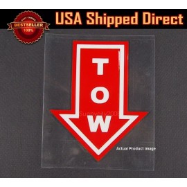 SDeelCase 4.5" x3.75" Bumper Red WaterProof Tow Arrow Point Sticker Decal For Toyota Scion