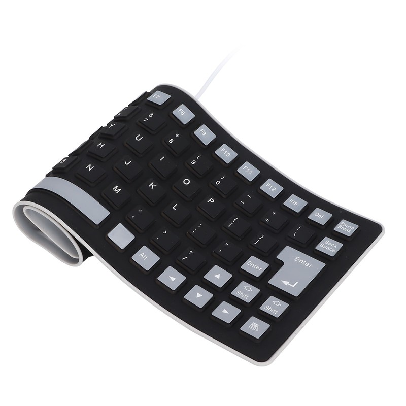 Silicone Keyboard Fully Sealed Design Lightweight Portable Silent Soft Comfortable