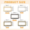 sourcing map 8pcs Metal Flat Rectangle Ring, 32mm(1-1/4inch) Metal Rectangular