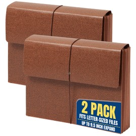 1InTheOffice Expanding File Wallet with Flap and Cord Closure, 9.5" Expansion 3.5", Letter Size