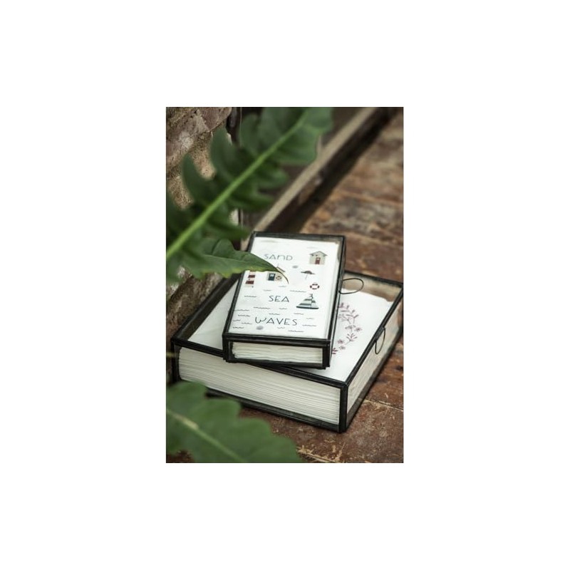 Glasæske m/låg kvadratisk