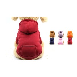 Dog Hoodie Sweatshirts with Pockets - Warm Dog Coat Clothes Costume for Small Dogs Puppy Cat (Red, Medium)
