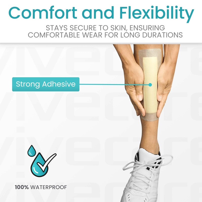 ViveCare Silicone Foam Dressing 4x10 with Border Adhesive - Bed