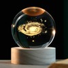 IFOLAINA 3D Crystal Ball, Galaxy Model, LED Light, Wooden Base,