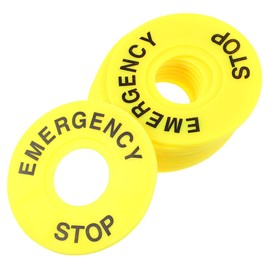 POPETPOP Emergency Stop Warning Circle: 10Pcs Emergency Stop Button - 22mm Inner Diameter Emergency Stop Sign for Push Button Switch Replacement