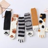 Cute Cat Paw Socks,Fleece Winter Furry Socks Cat Printed Calf