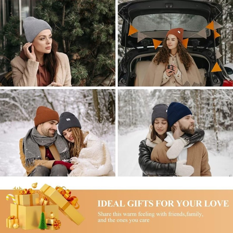 3 Pack Satin Lined Winter Beanie Hats for Women Men,Silk
