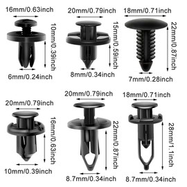 Pack of 200 Car Mounting Clips, Universal Price Rivets Plastic for Car Trim, 6 Types Door Trim Clips, Bumper Trim Mounting Clips Set with Disassembly Tools (Black)