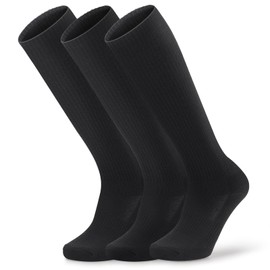 COTMAKETON 3 Pairs Over the Calf Socks for Men Women Cushioned Work Boot Socks Knee High Tube Socks (Black, Large)