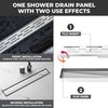 36 Inch Rectangular Linear Shower Drain Set with Brick Pattern