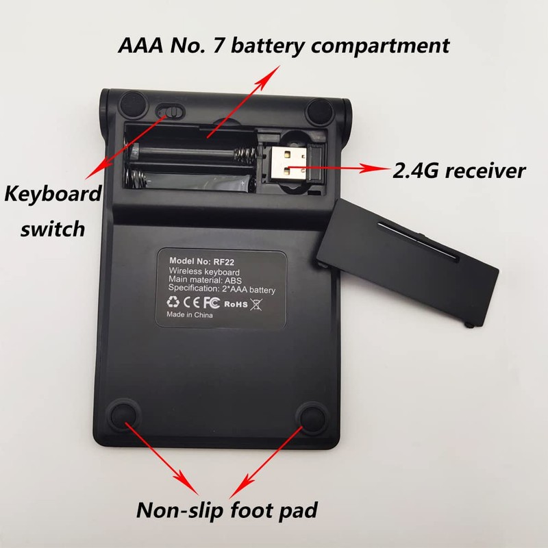Wireless Numeric Keypad, 2.4GHz Portable Number Pad with USB Receiver,