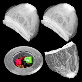 Sibba 200 Pcs Kitchen Disposable Mesh Sink Strainer Bag Flippable Drain Strainer Elastic Sink Drain Strainer Stopper Drains Protector for Collecting Kitchen Food Waste