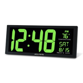 AcuRite 75155M 14.5" Large Green LED Digital Clock Inch