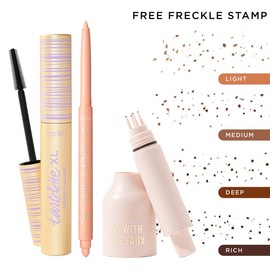 tarte clean girl kit - tubing mascara, freckle stamp and fake awake eyeliner:_rich+ nude + black