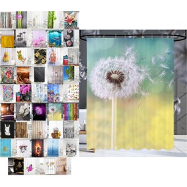 Sanilo, Shower Curtain, Many Beautiful Shower Curtains to Choose from, High-Quality 12 rings, waterproof, anti-mould effect., Dandelion, 180 x 200 cm