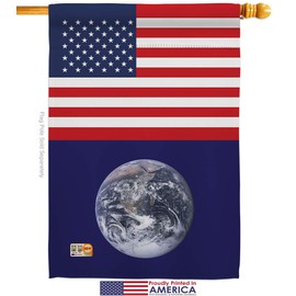 Nationality Earth US Garden House Flags Kit Regional Nation International World Country Particular Area Small Decorative Gift Yard Banner Made in USA 28 X 40