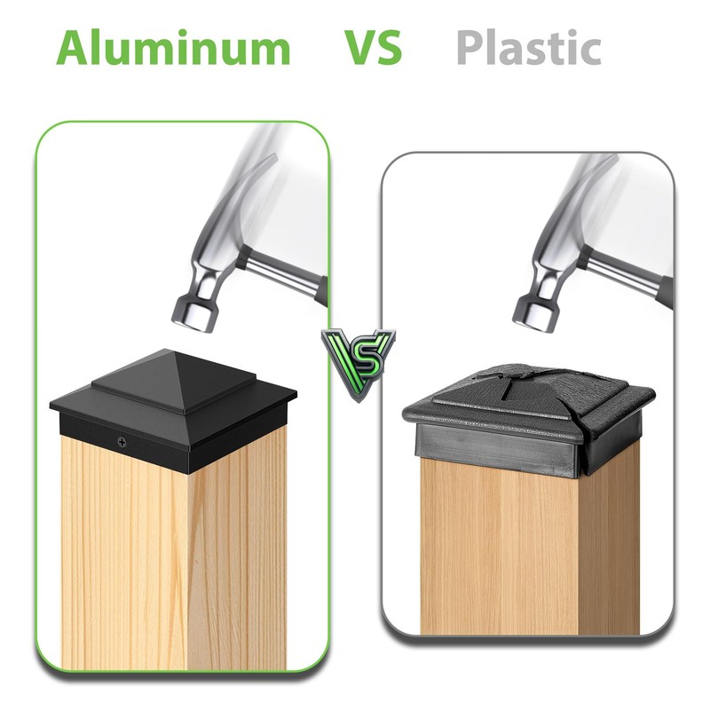 Steel DN Mate 6 Pack Aluminum Pyramid Post Caps for