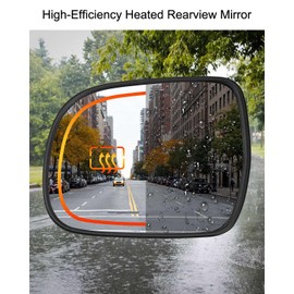 Driver Side Heated Mirror Glass Fit for Lexus RX330 2004-2006 RX350 2007-2009 RX400h 2006-2009, Left Side Rear View Mirror with Rear Holder