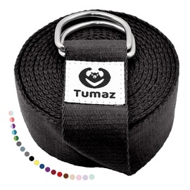Tumaz Yoga Strap/Stretch Bands [15+ Colors, 6/8/10 Feet Options] with Extra Safe Adjustable D-Ring Buckle, Durable and Comfy Delicate Texture - Best for Daily Stretching, Physical Therapy, Fitness
